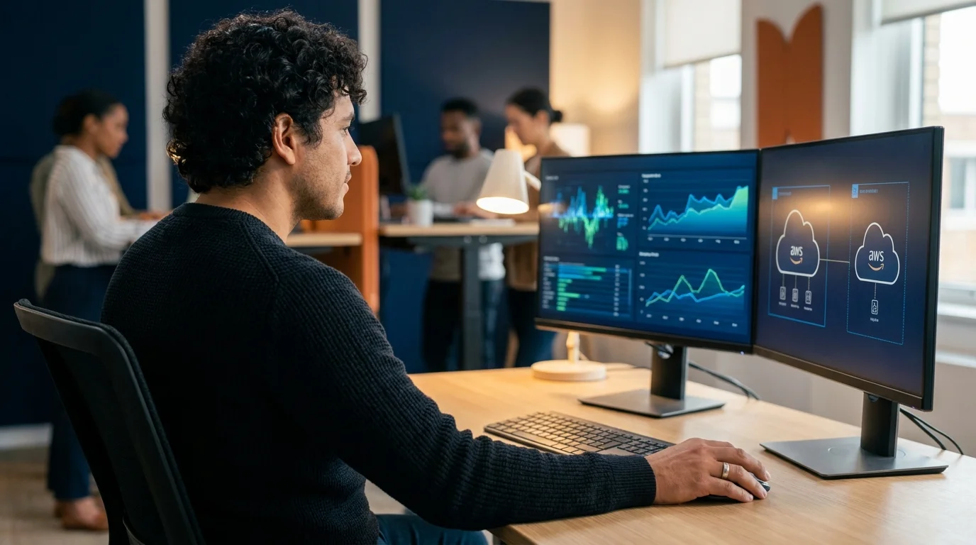 DevOps engineer at an AWS dashboard